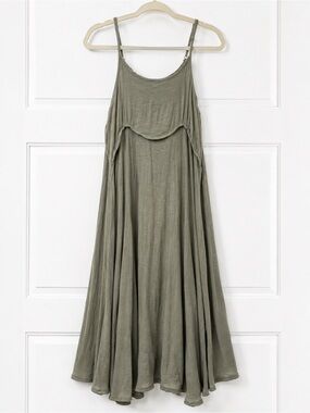 Wishlist Light Olive Green Boho Maxi Dress